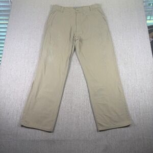 Insect Shield Repellant Pants Mens 34 Short Tan Cotton Outdoor Hiking Trousers